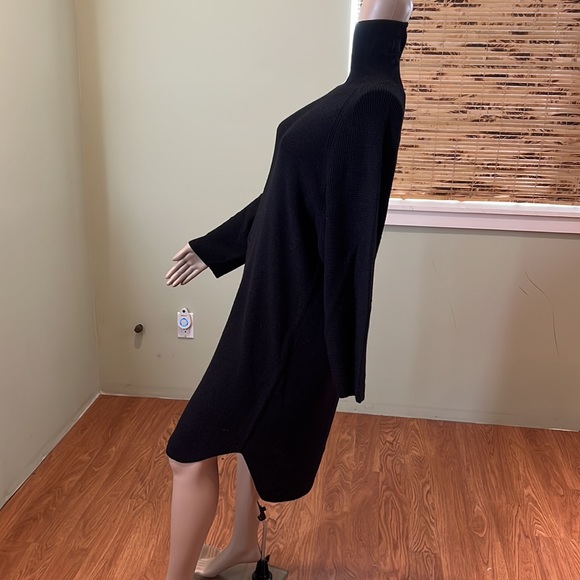 Oak + Fort Black Turtleneck Sweater Dress Made Of Acrylic And Wool Size M - Picture 4 of 7